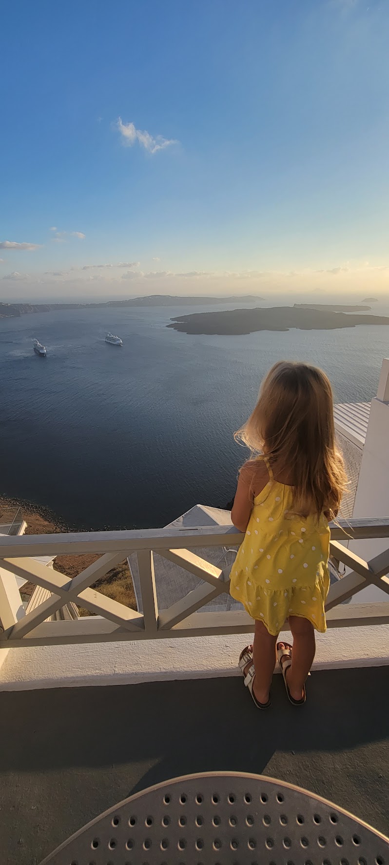 Children at viewing area with low railings