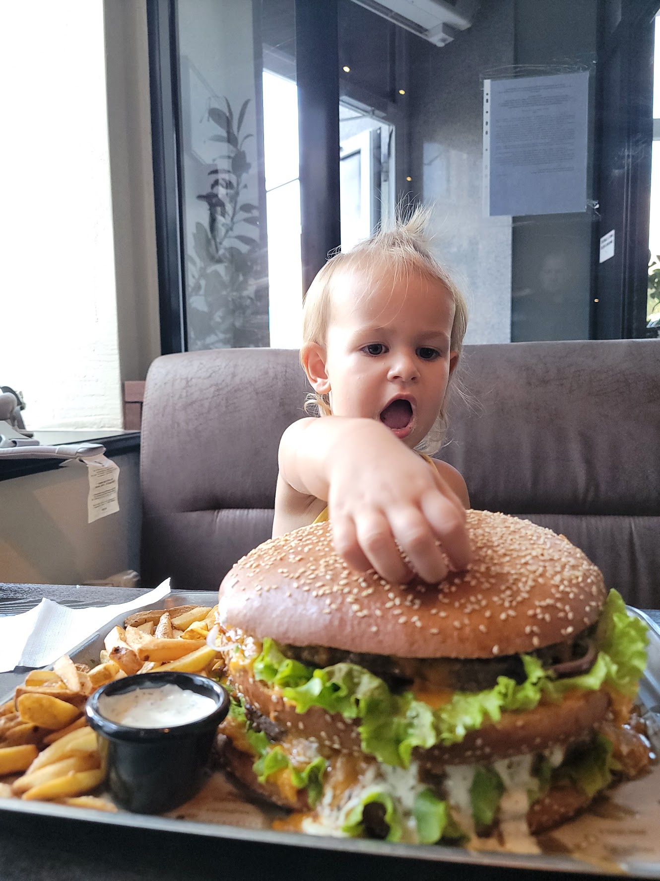 Giant Benjamin burger at Talutti - Bakes 'n' Shakes