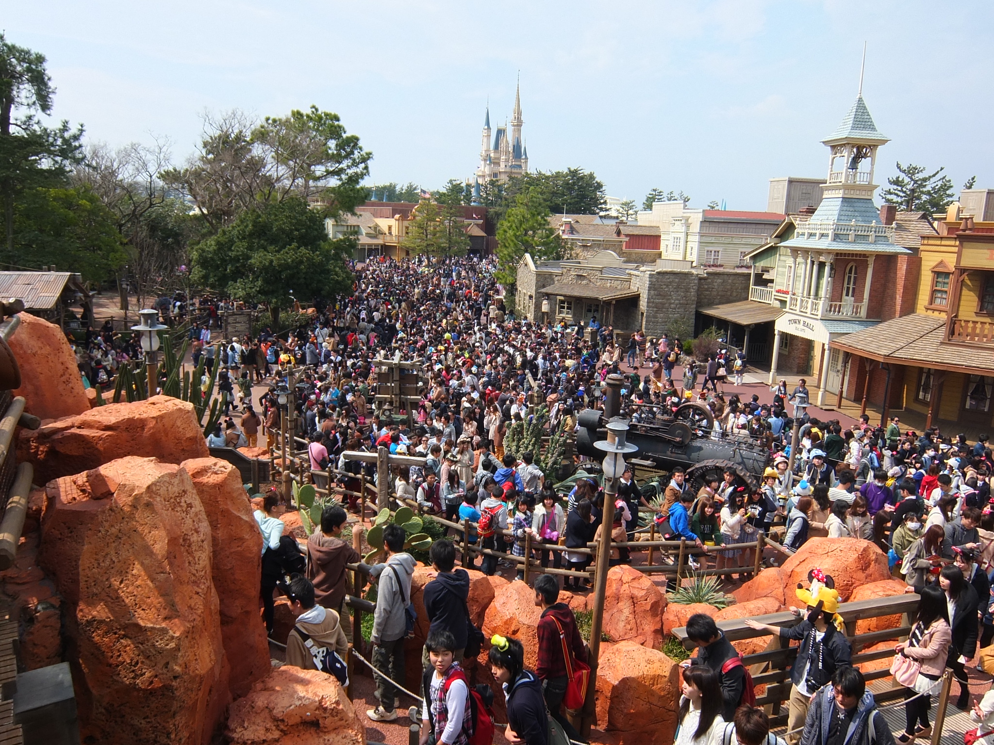 Merchandise queues and adult collectors at Tokyo Disneyland